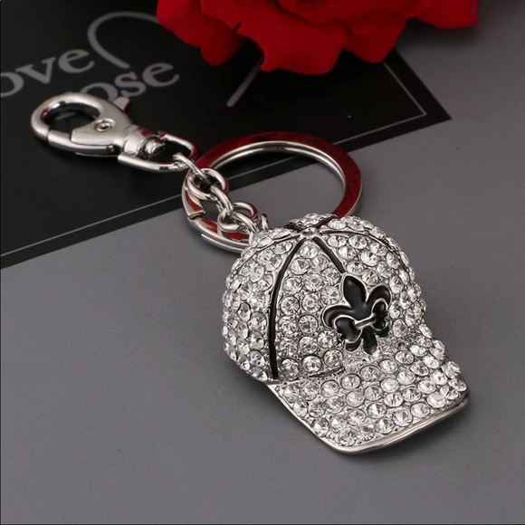 Accessories - New Orleans Saints NFL Bling Hat Keychain